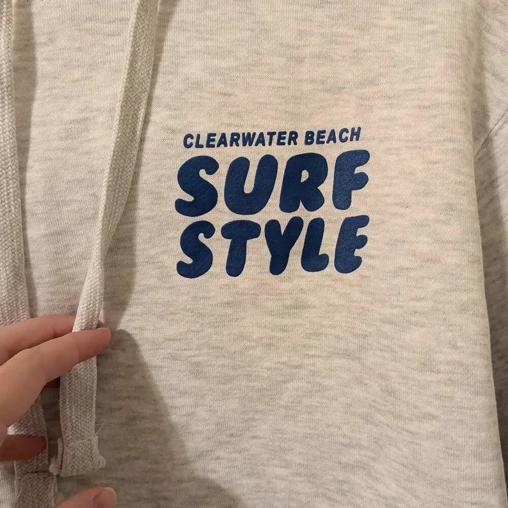 Surf Style Clearwater Est, 1989 Beach Grey White Pullover Hoodie